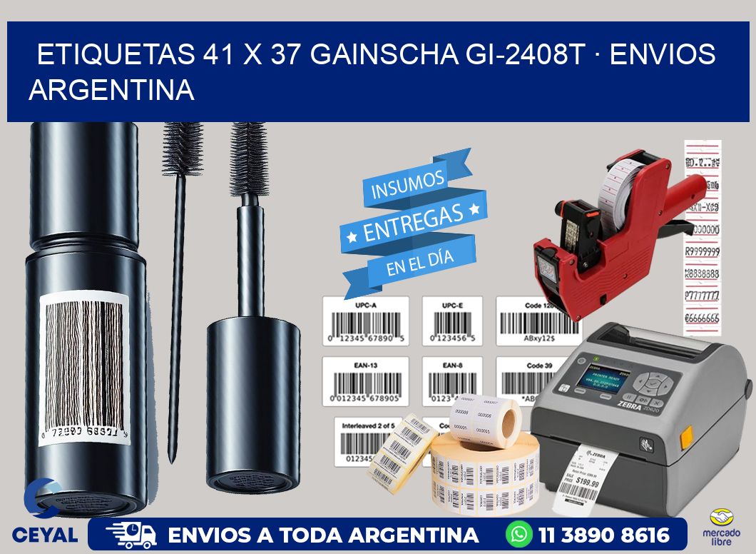 ETIQUETAS 41 x 37 GAINSCHA GI-2408T · ENVIOS ARGENTINA