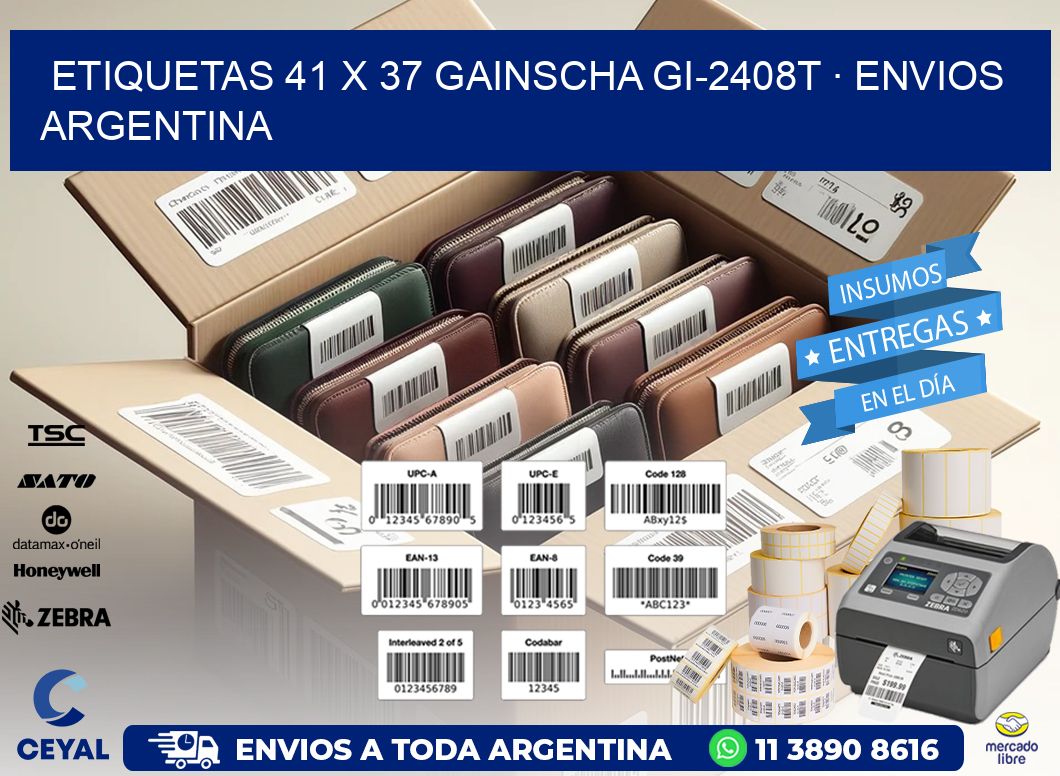 ETIQUETAS 41 x 37 GAINSCHA GI-2408T · ENVIOS ARGENTINA