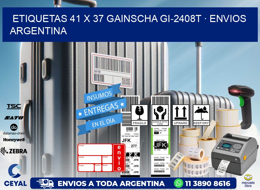 ETIQUETAS 41 x 37 GAINSCHA GI-2408T · ENVIOS ARGENTINA
