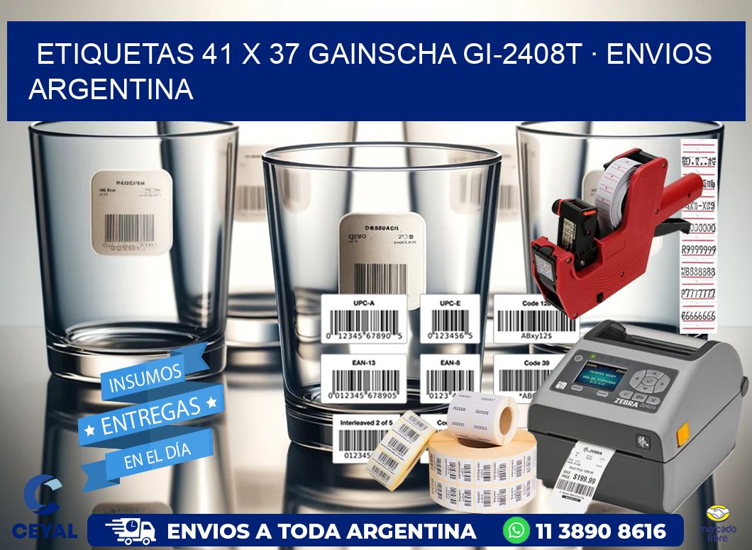 ETIQUETAS 41 x 37 GAINSCHA GI-2408T · ENVIOS ARGENTINA