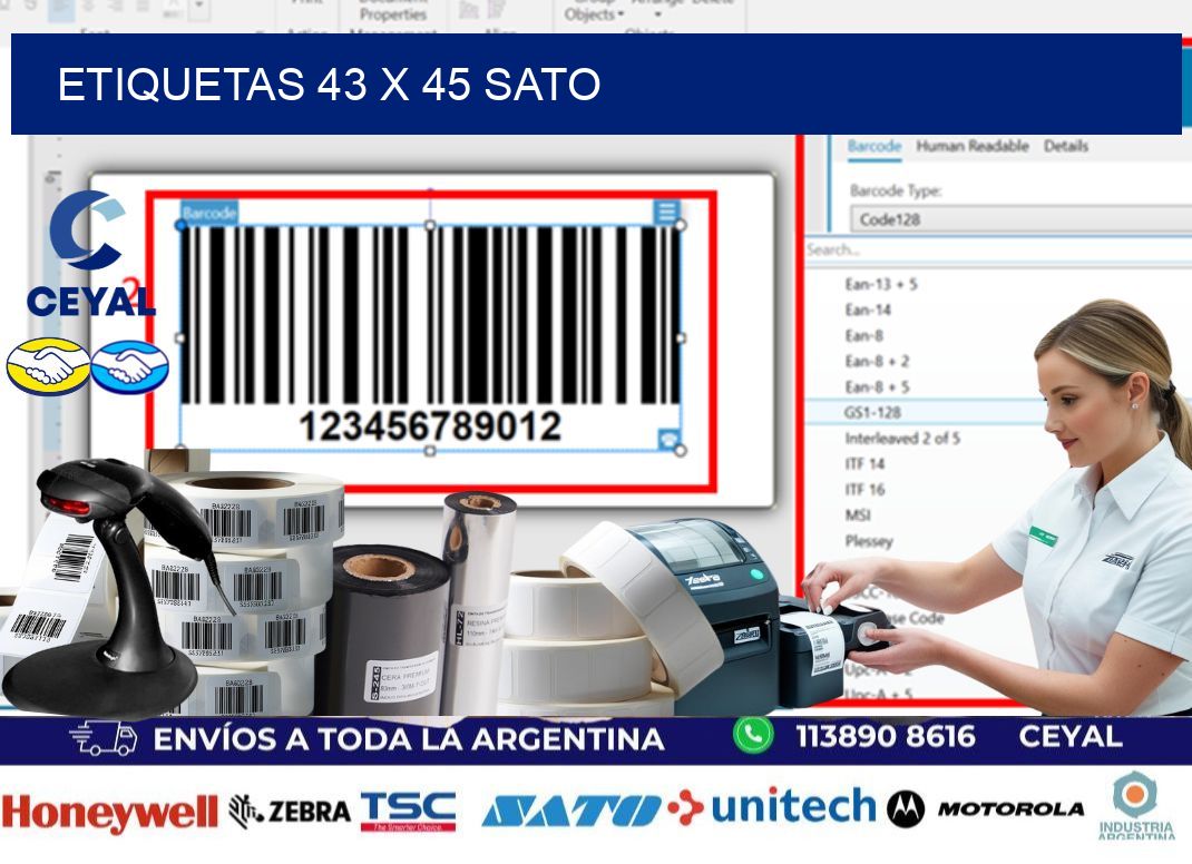 ETIQUETAS 43 x 45 SATO