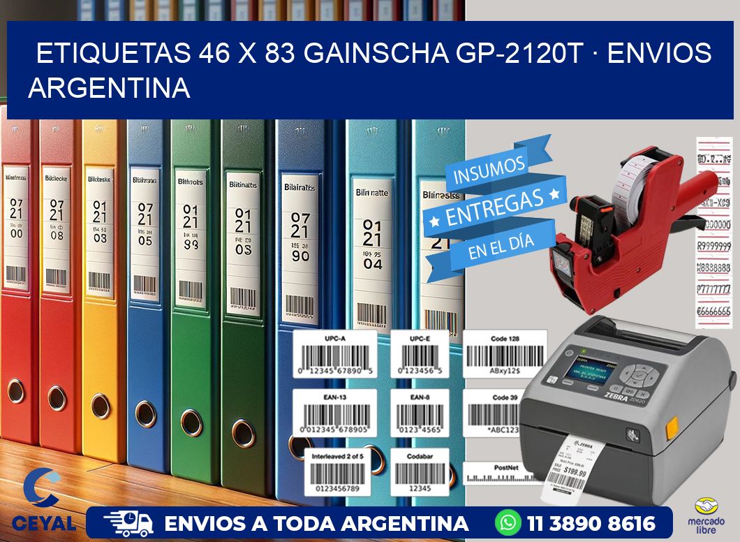 ETIQUETAS 46 x 83 GAINSCHA GP-2120T · ENVIOS ARGENTINA