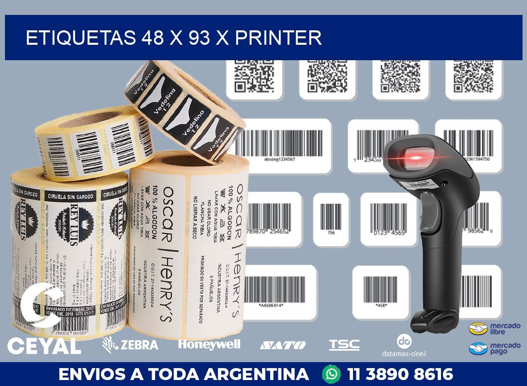 ETIQUETAS 48 x 93 X PRINTER