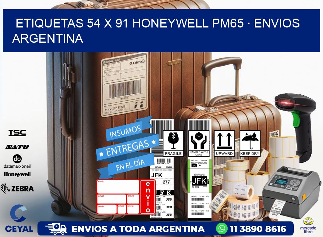 ETIQUETAS 54 x 91 HONEYWELL PM65 · ENVIOS ARGENTINA