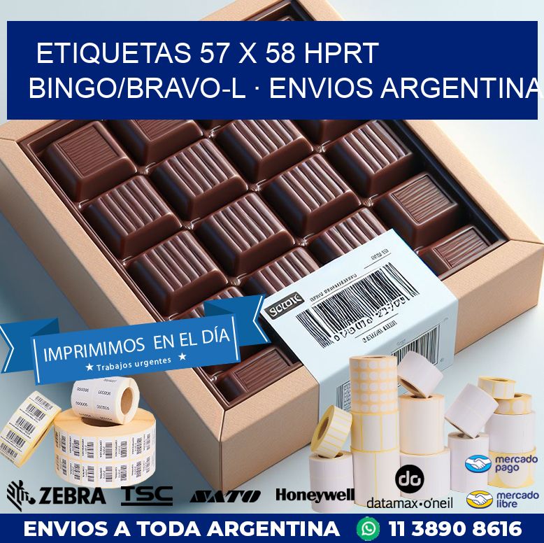 ETIQUETAS 57 x 58 HPRT BINGO/BRAVO-L · ENVIOS ARGENTINA