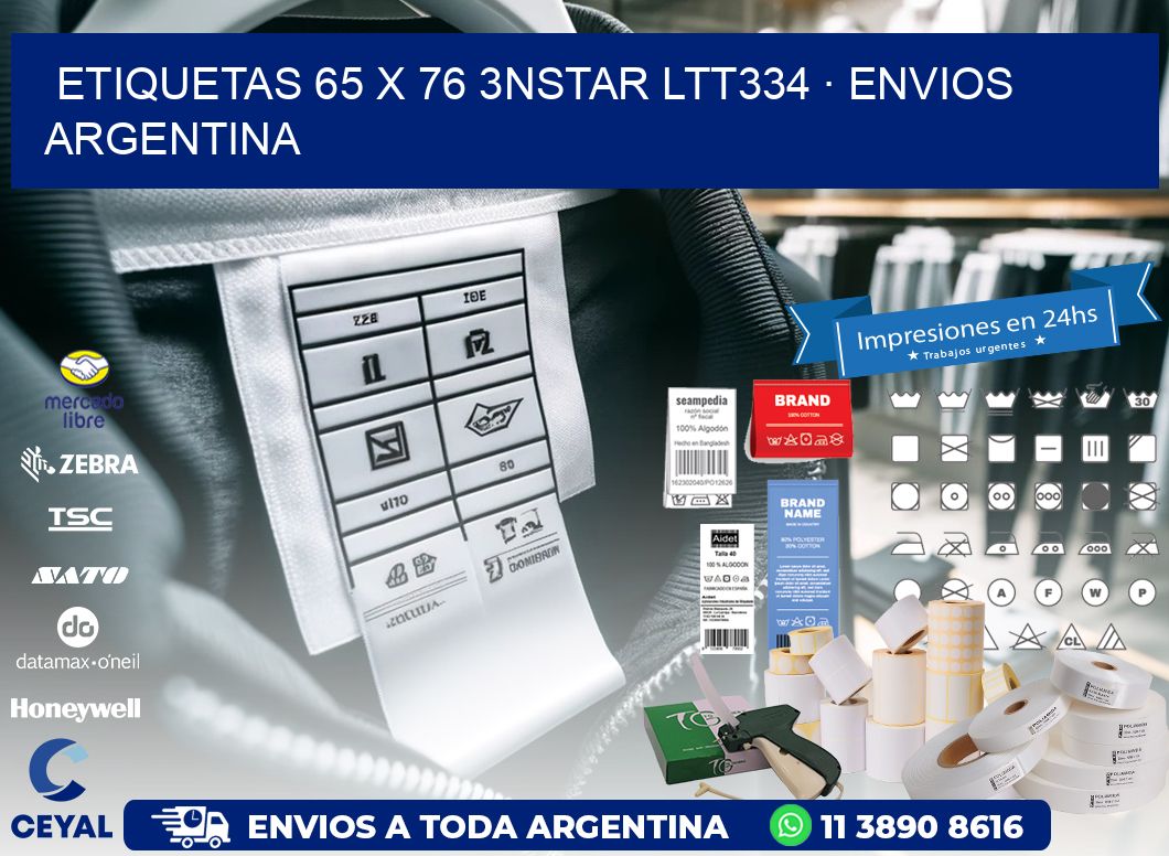 ETIQUETAS 65 x 76 3NSTAR LTT334 · ENVIOS ARGENTINA