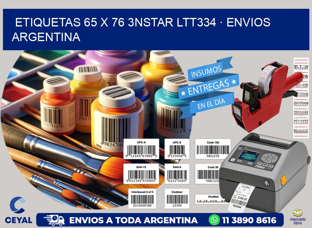 ETIQUETAS 65 x 76 3NSTAR LTT334 · ENVIOS ARGENTINA