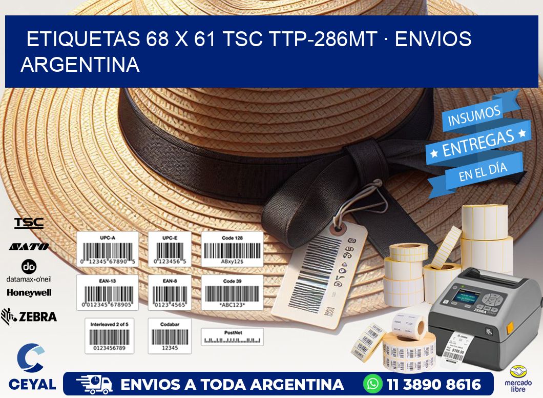ETIQUETAS 68 x 61 TSC TTP-286MT · ENVIOS ARGENTINA