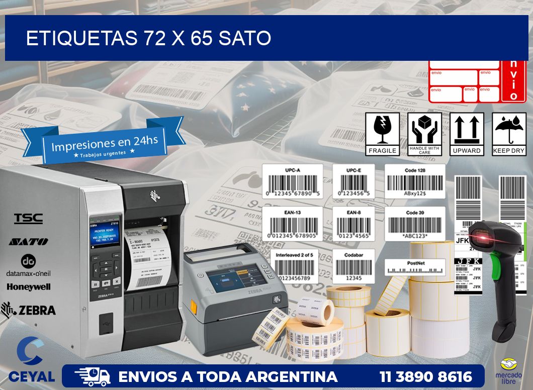 ETIQUETAS 72 x 65 SATO