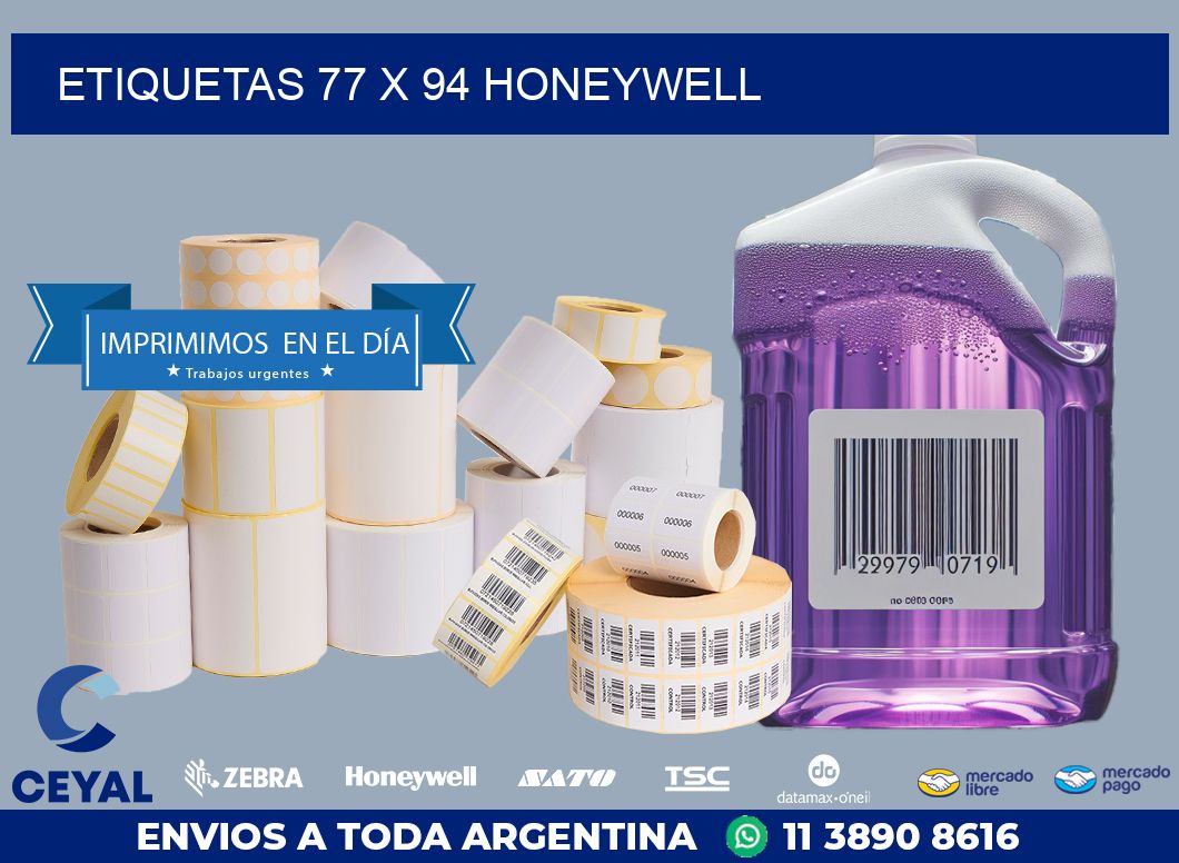 ETIQUETAS 77 x 94 HONEYWELL
