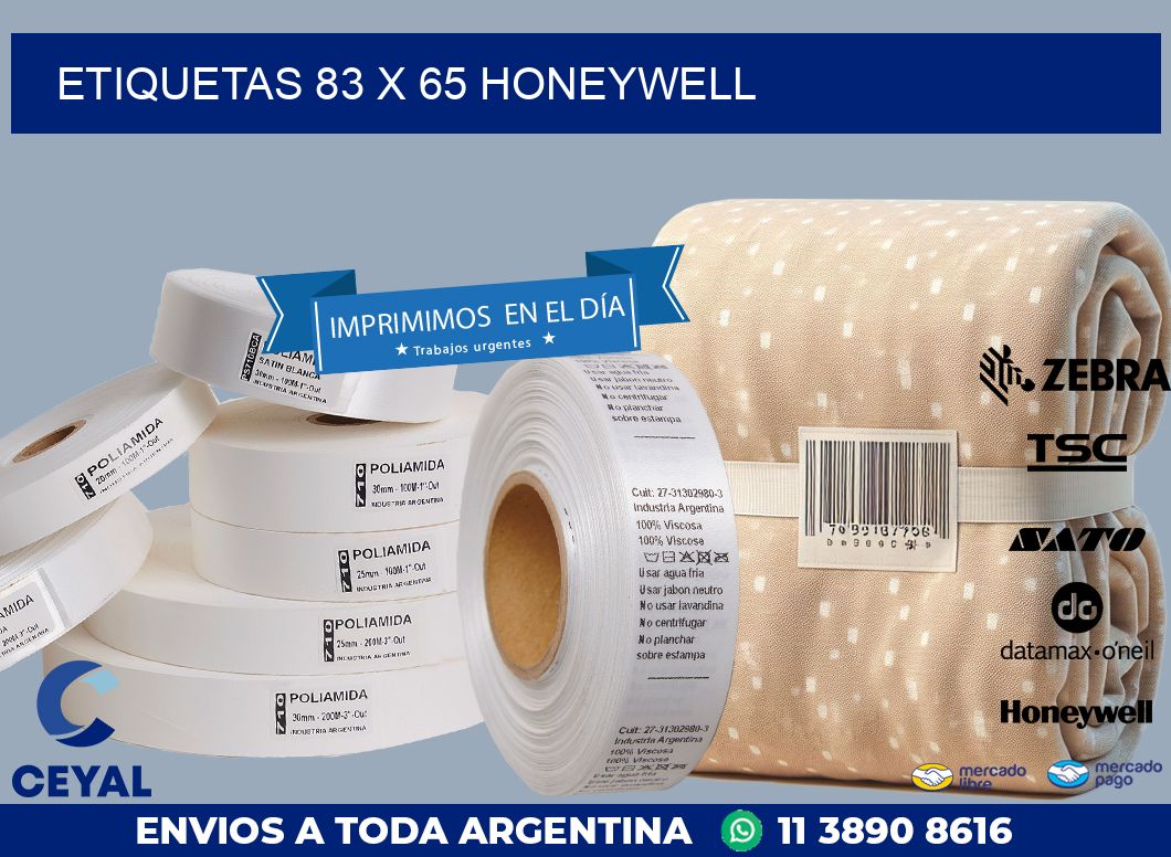 ETIQUETAS 83 x 65 HONEYWELL