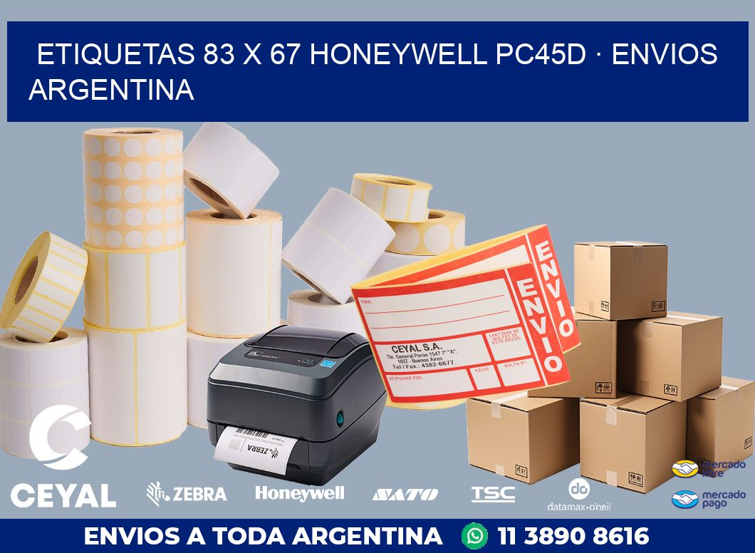 ETIQUETAS 83 x 67 HONEYWELL PC45D · ENVIOS ARGENTINA