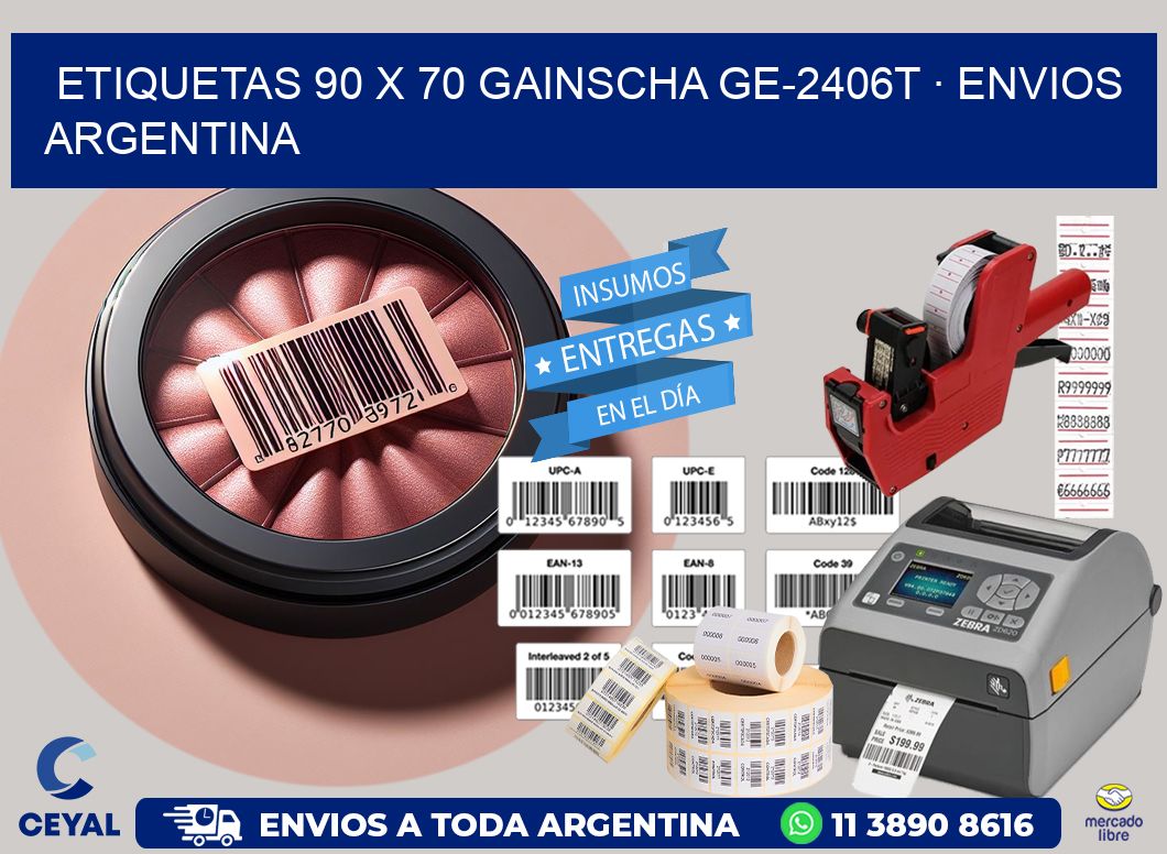 ETIQUETAS 90 x 70 GAINSCHA GE-2406T · ENVIOS ARGENTINA