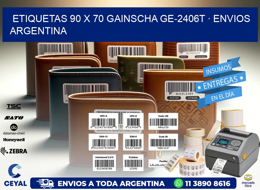 ETIQUETAS 90 x 70 GAINSCHA GE-2406T · ENVIOS ARGENTINA