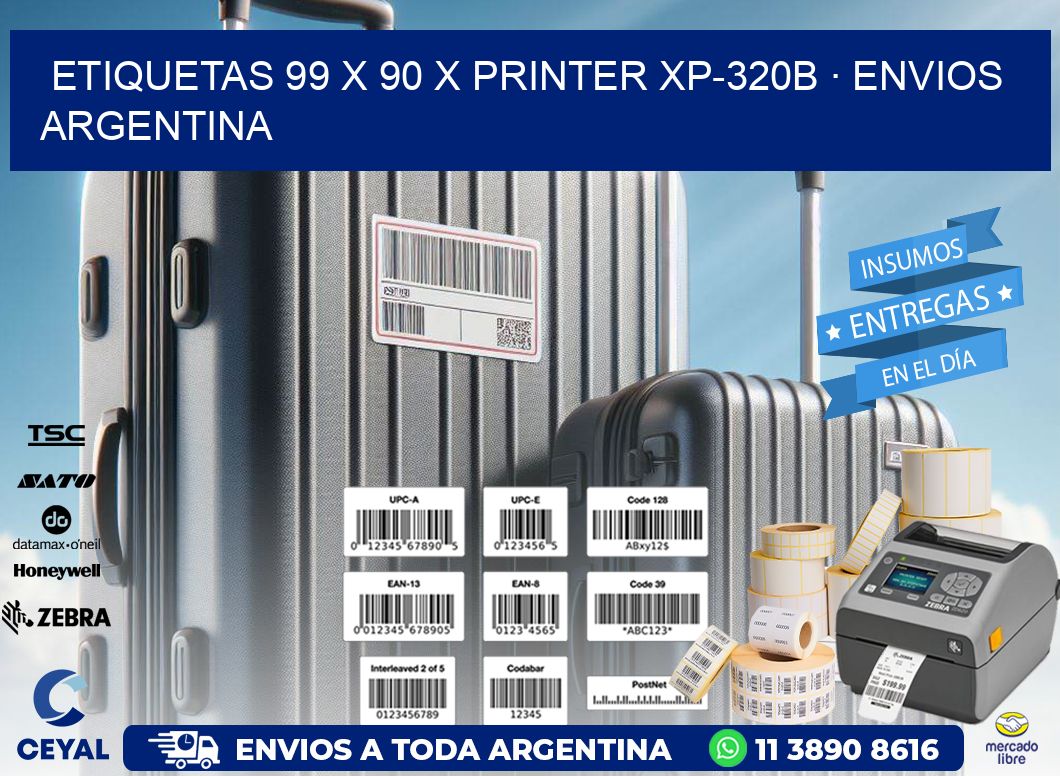 ETIQUETAS 99 x 90 X PRINTER XP-320B · ENVIOS ARGENTINA