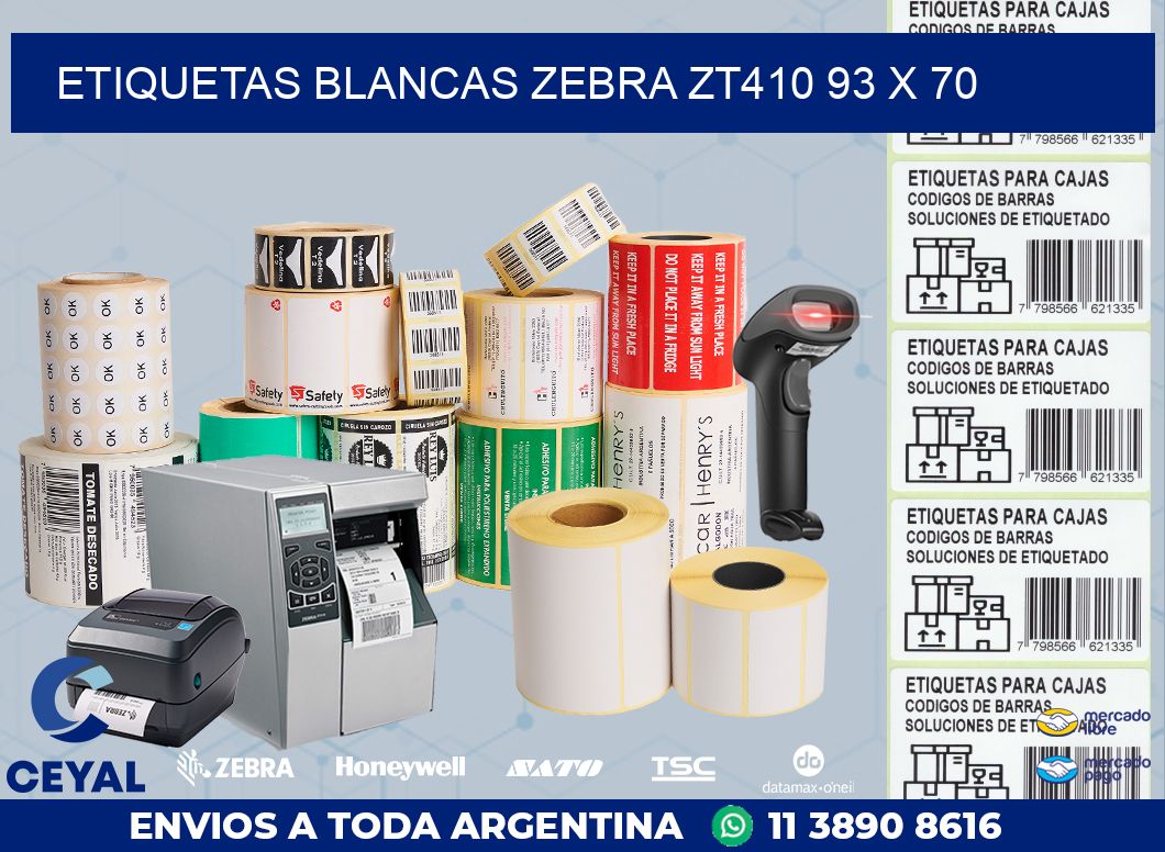 ETIQUETAS BLANCAS ZEBRA ZT410 93 x 70