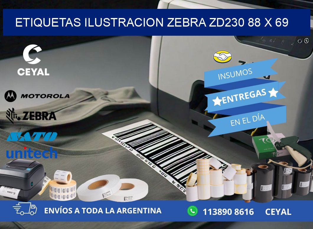 ETIQUETAS ILUSTRACION ZEBRA ZD230 88 x 69