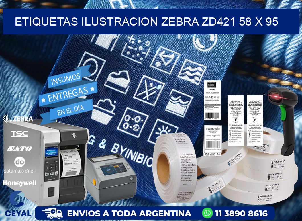 ETIQUETAS ILUSTRACION ZEBRA ZD421 58 x 95
