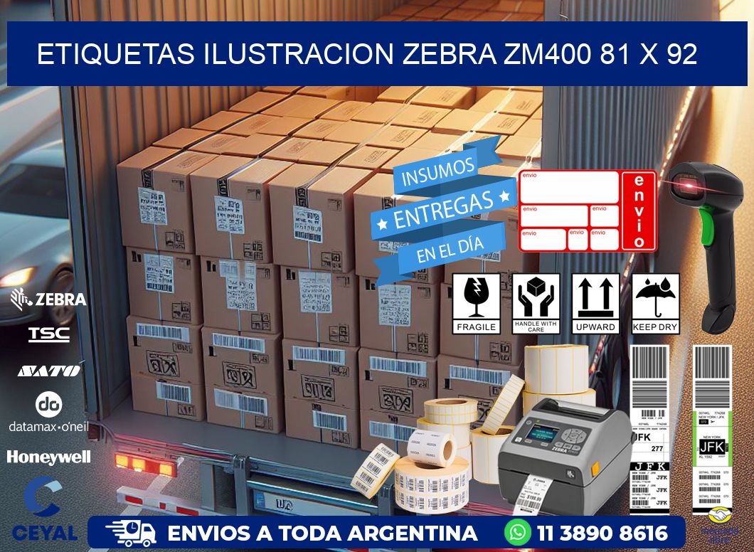ETIQUETAS ILUSTRACION ZEBRA ZM400 81 x 92
