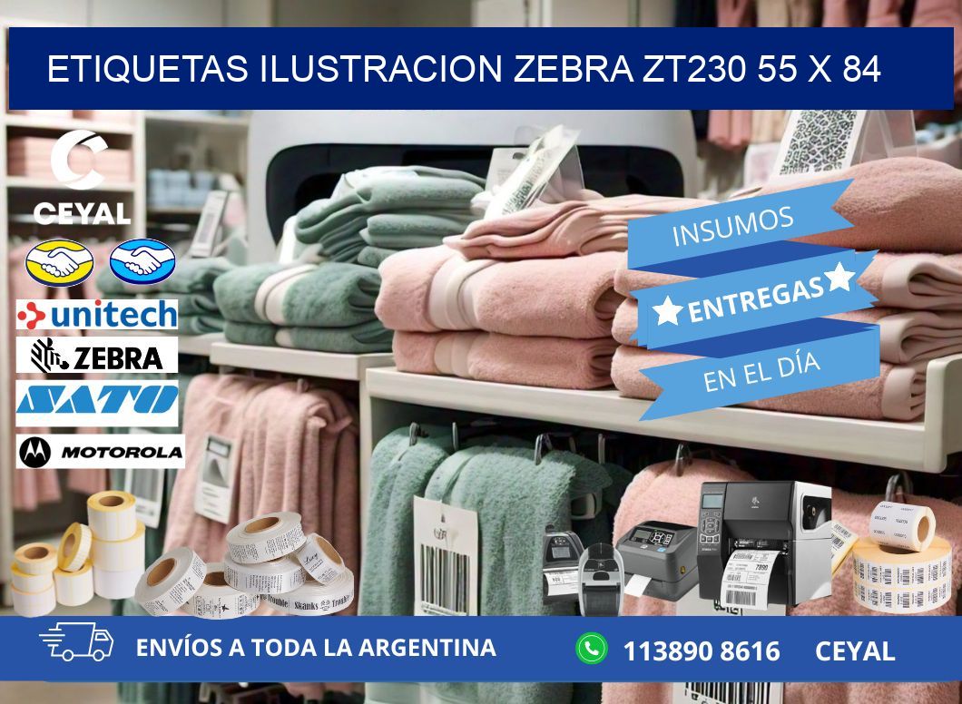 ETIQUETAS ILUSTRACION ZEBRA ZT230 55 x 84