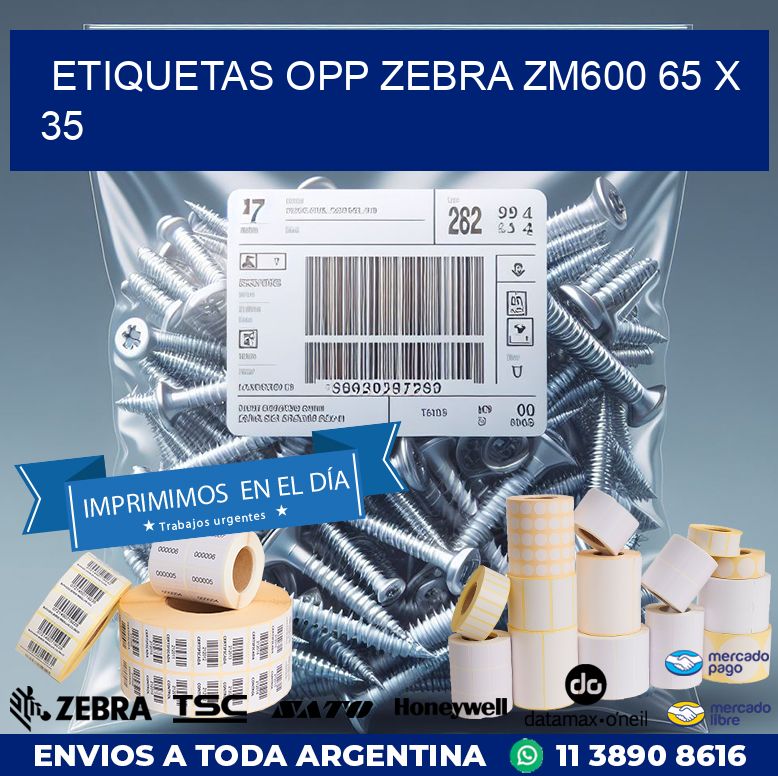 ETIQUETAS OPP ZEBRA ZM600 65 x 35
