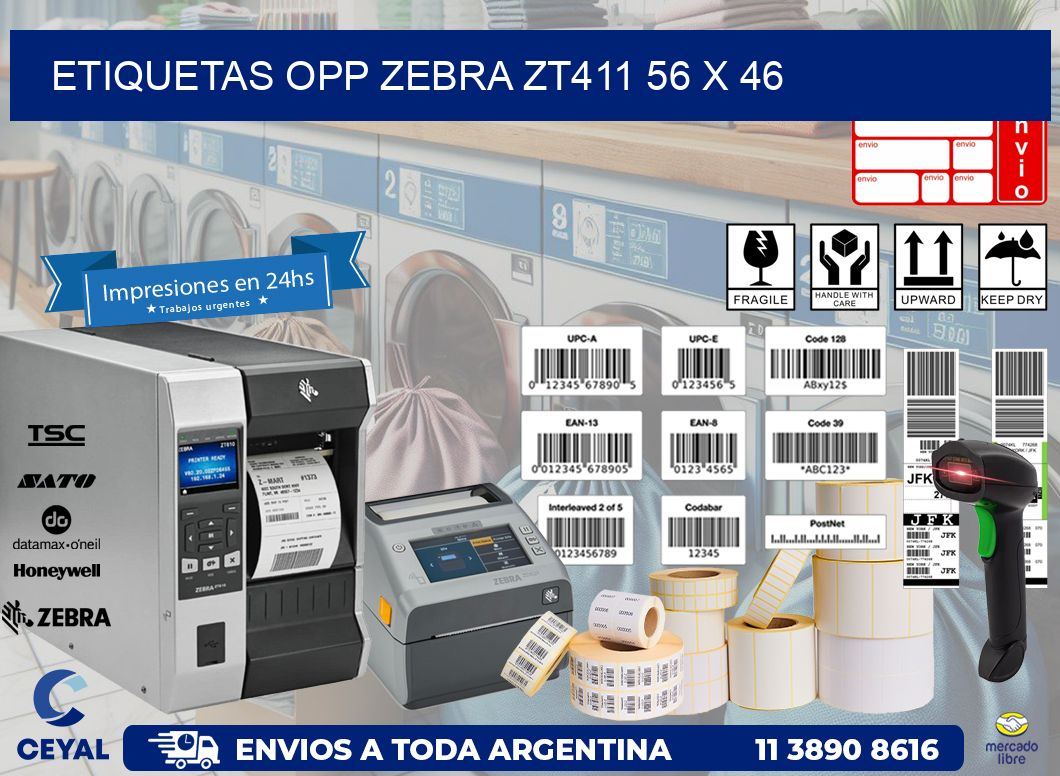 ETIQUETAS OPP ZEBRA ZT411 56 x 46