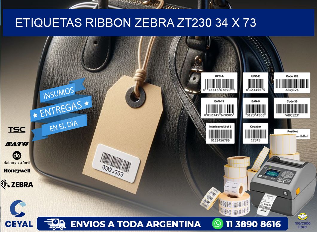 ETIQUETAS RIBBON Zebra ZT230 34 x 73