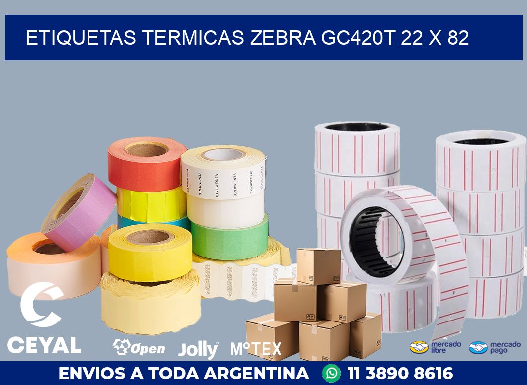 ETIQUETAS TERMICAS ZEBRA GC420T 22 x 82
