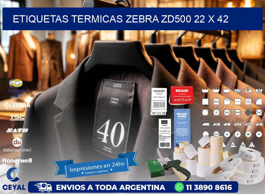 ETIQUETAS TERMICAS ZEBRA ZD500 22 x 42