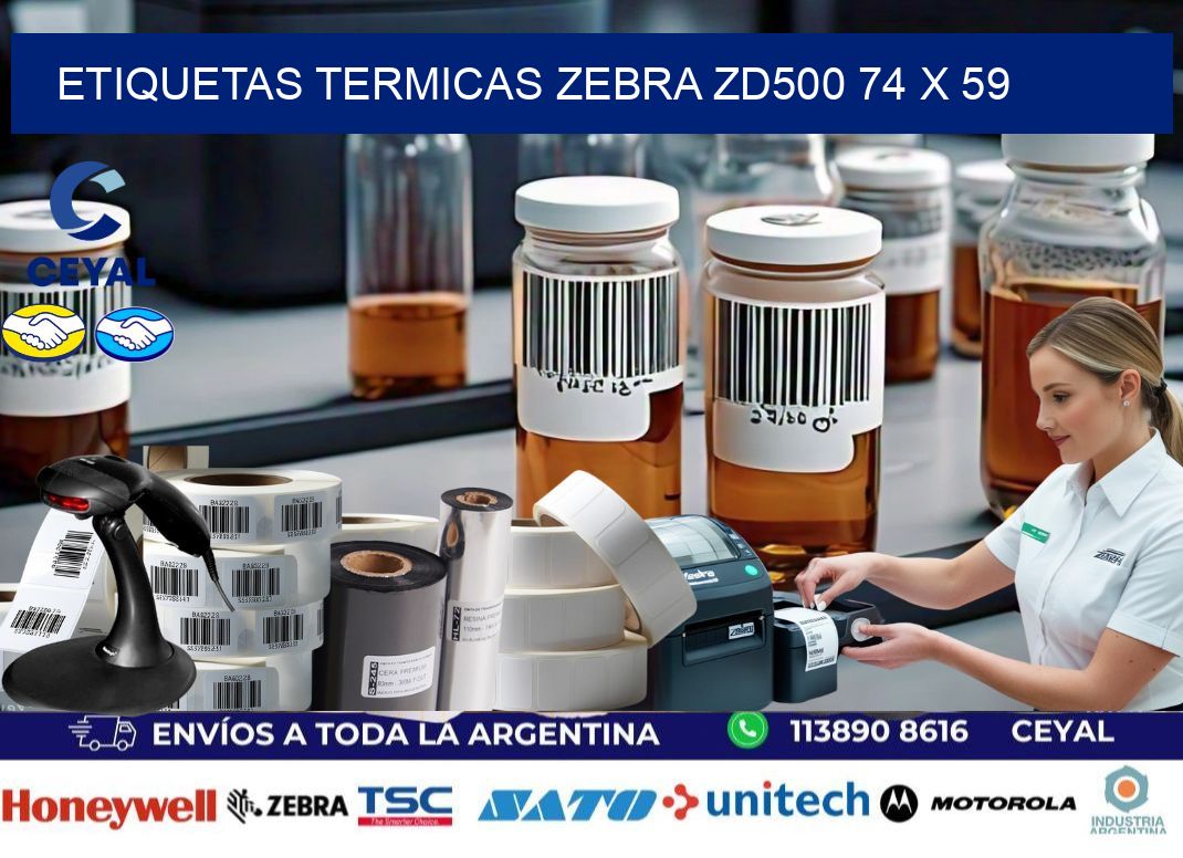 ETIQUETAS TERMICAS ZEBRA ZD500 74 x 59