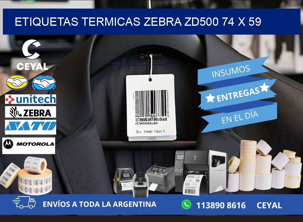 ETIQUETAS TERMICAS ZEBRA ZD500 74 x 59