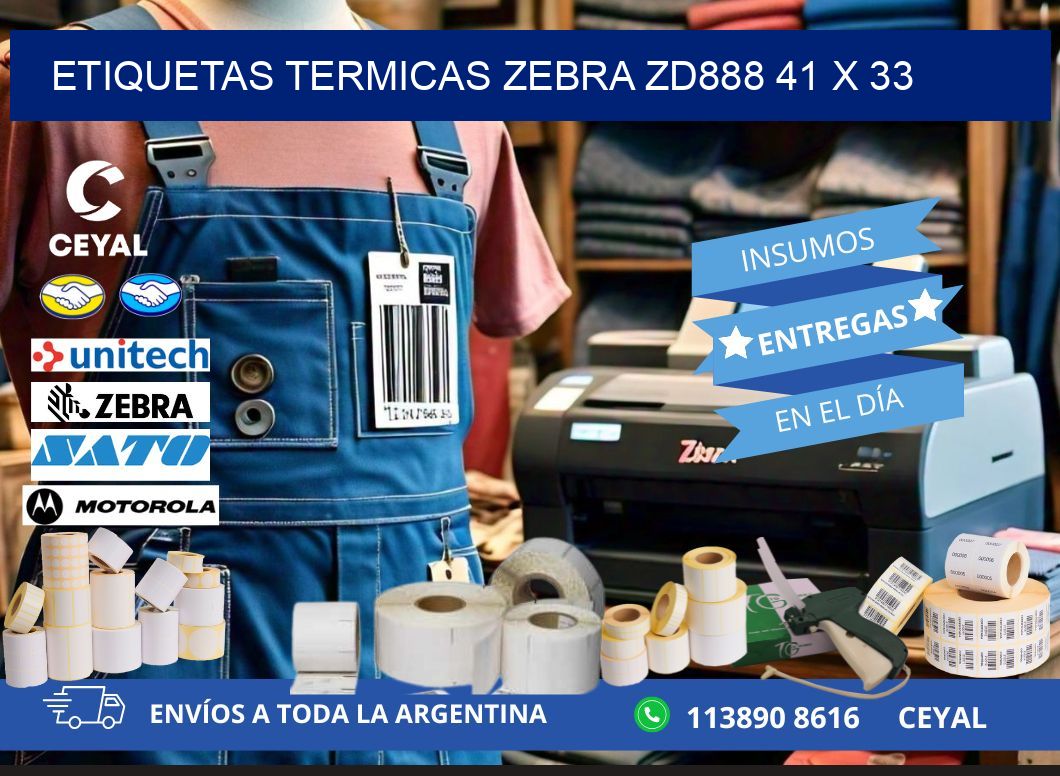 ETIQUETAS TERMICAS ZEBRA ZD888 41 x 33
