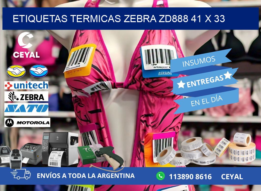 ETIQUETAS TERMICAS ZEBRA ZD888 41 x 33