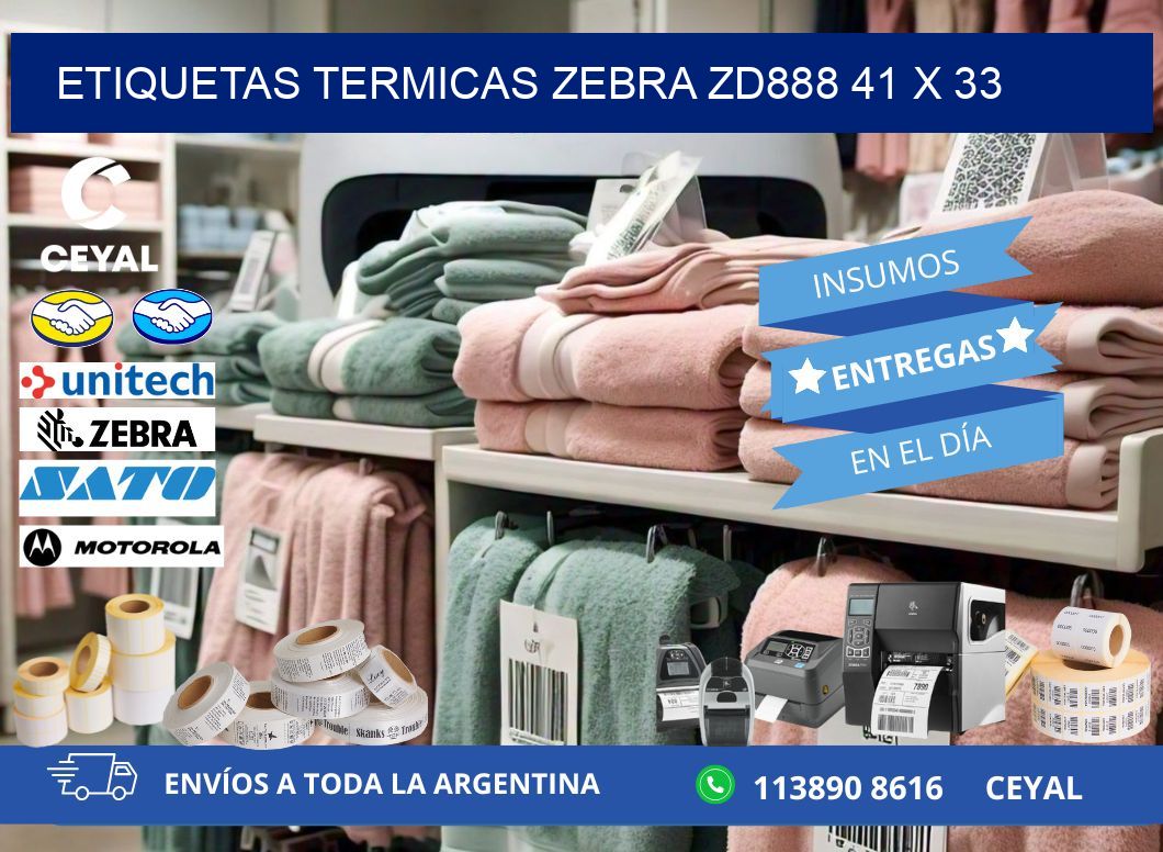 ETIQUETAS TERMICAS ZEBRA ZD888 41 x 33