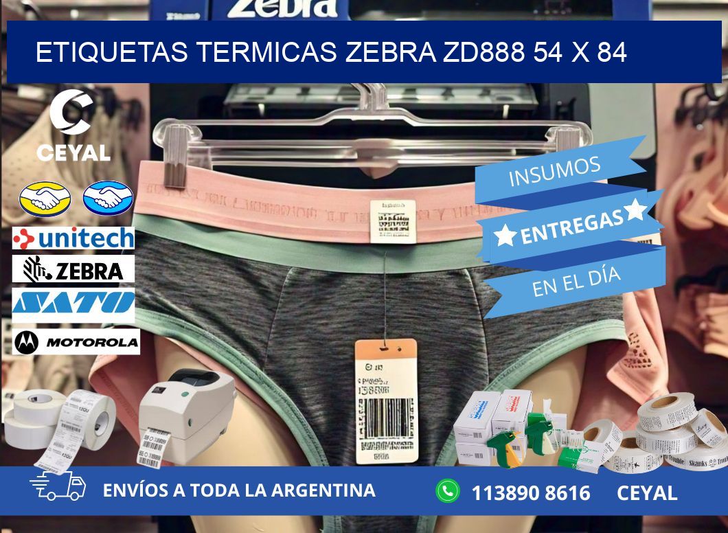 ETIQUETAS TERMICAS ZEBRA ZD888 54 x 84