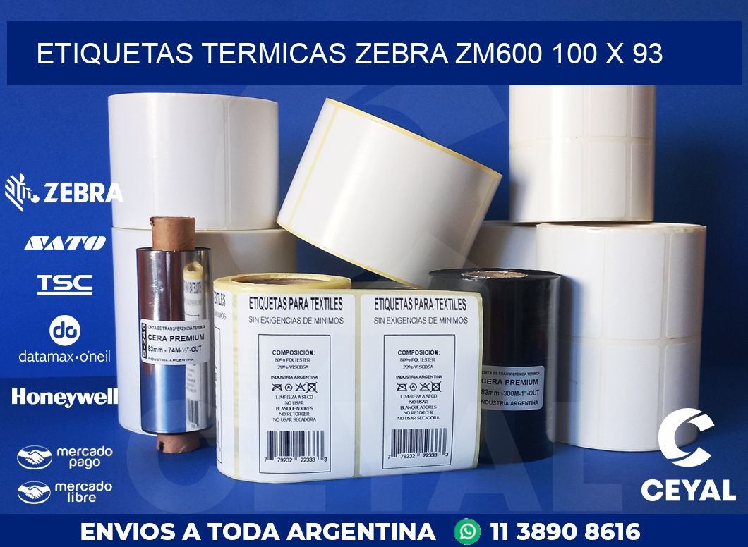 ETIQUETAS TERMICAS ZEBRA ZM600 100 x 93
