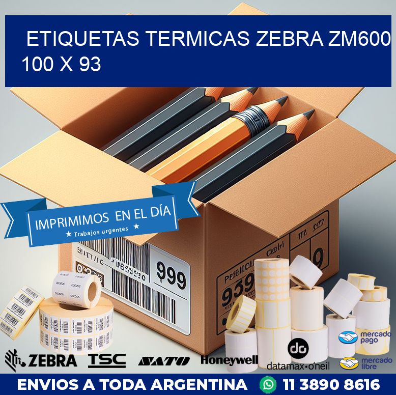 ETIQUETAS TERMICAS ZEBRA ZM600 100 x 93