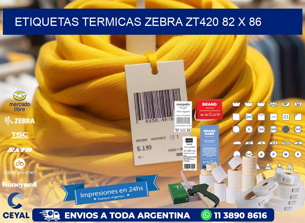 ETIQUETAS TERMICAS ZEBRA ZT420 82 x 86
