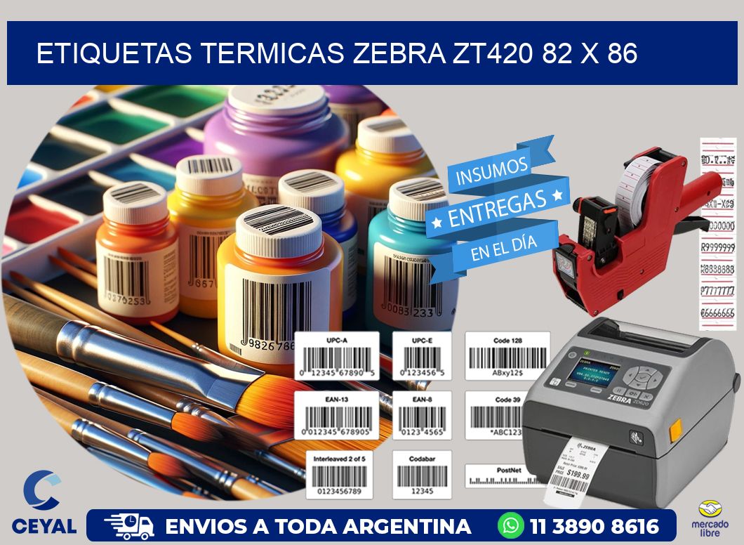 ETIQUETAS TERMICAS ZEBRA ZT420 82 x 86