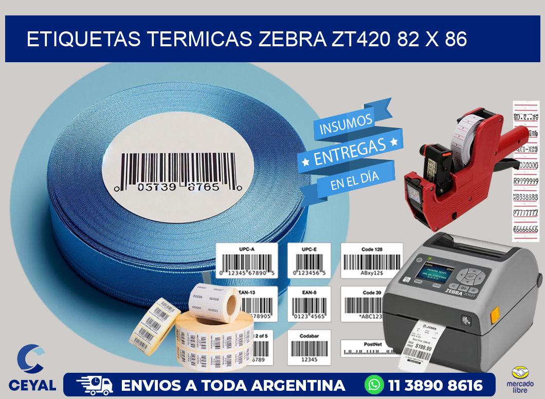 ETIQUETAS TERMICAS ZEBRA ZT420 82 x 86