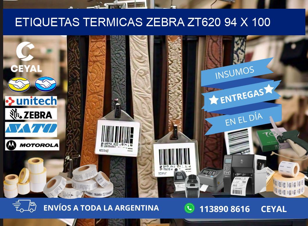 ETIQUETAS TERMICAS ZEBRA ZT620 94 x 100