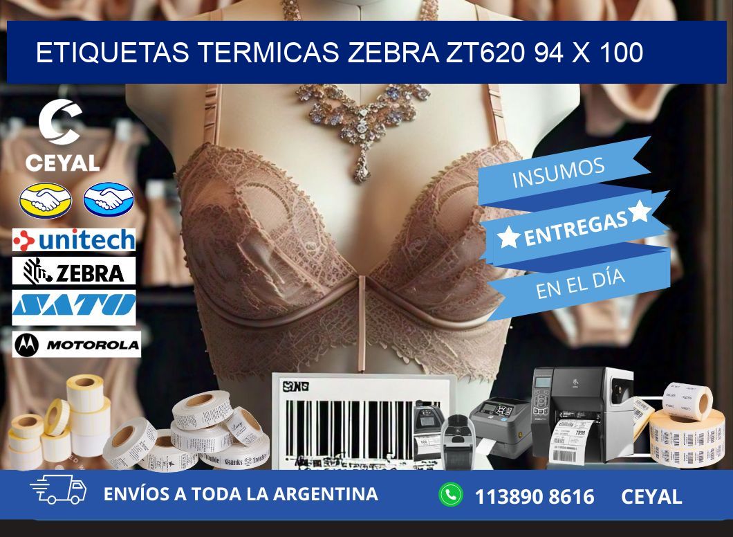 ETIQUETAS TERMICAS ZEBRA ZT620 94 x 100