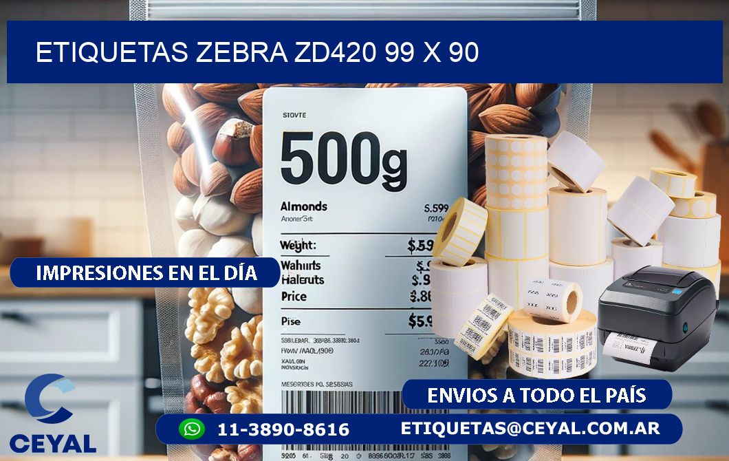 ETIQUETAS Zebra ZD420 99 x 90