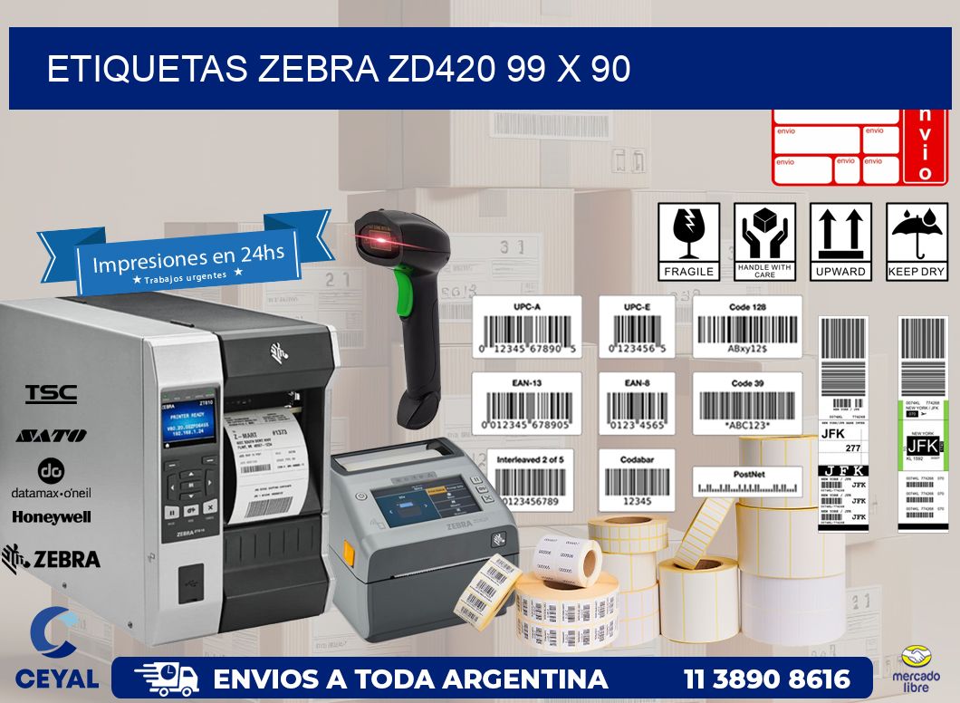 ETIQUETAS Zebra ZD420 99 x 90