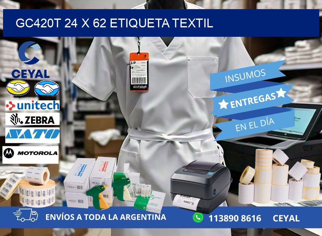 GC420T 24 x 62 ETIQUETA TEXTIL