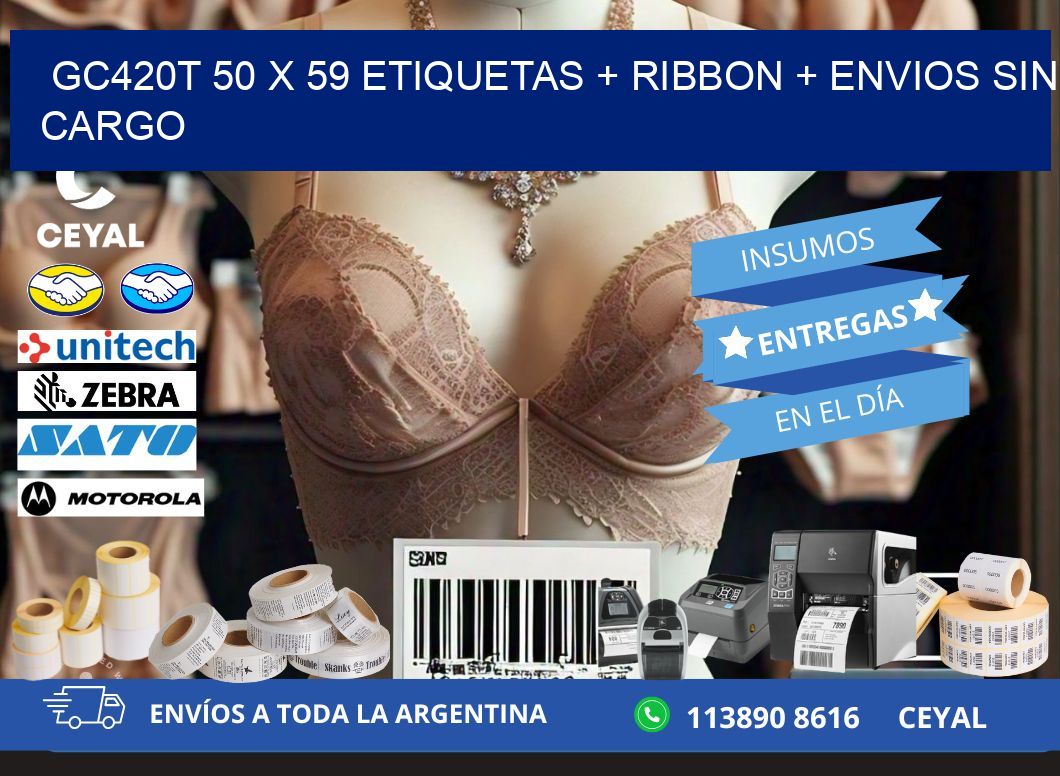 GC420T 50 x 59 etiquetas + ribbon + envios sin cargo