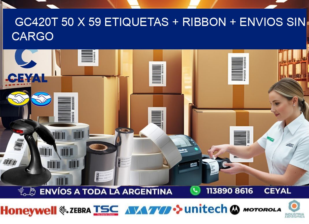 GC420T 50 x 59 etiquetas + ribbon + envios sin cargo
