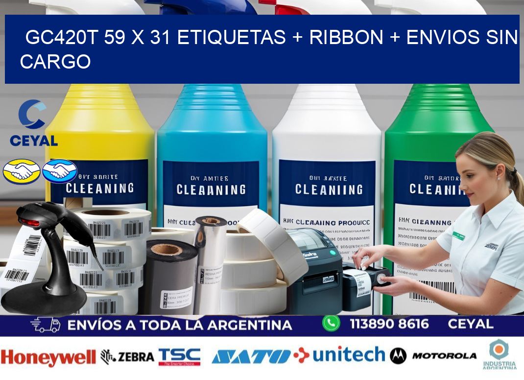 GC420T 59 x 31 etiquetas + ribbon + envios sin cargo