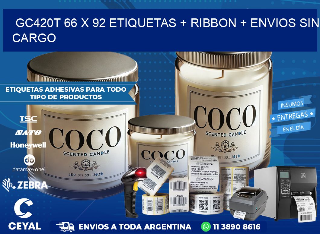GC420T 66 x 92 etiquetas + ribbon + envios sin cargo