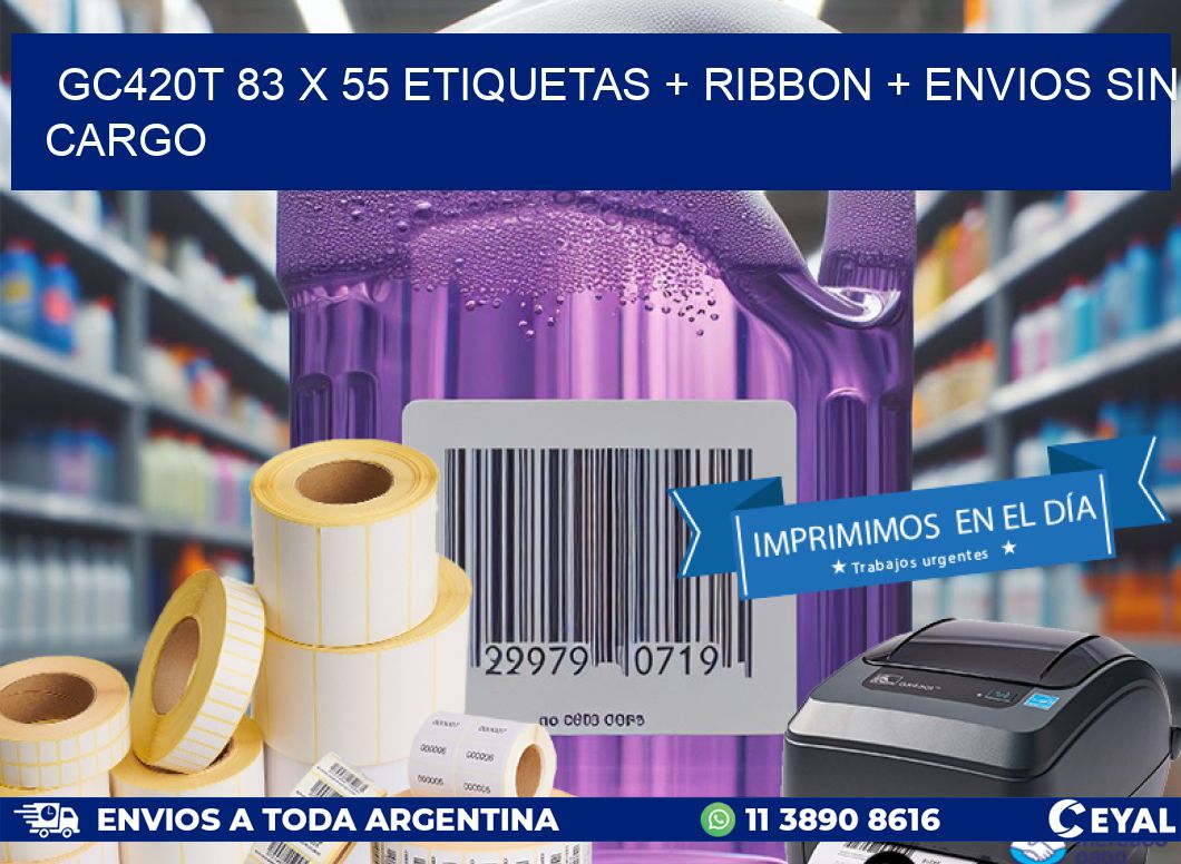 GC420T 83 x 55 etiquetas + ribbon + envios sin cargo